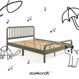 Porto olive full bed with black doodles overlaid on image