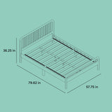 Porto full bed drawing with dimensions