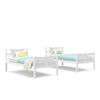 two white twin-size beds