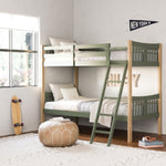 Caribou olive with natural bunk bed in kids room