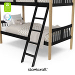Caribou black with natural twin over twin bunk bed with GGG and PTPA logo on top left