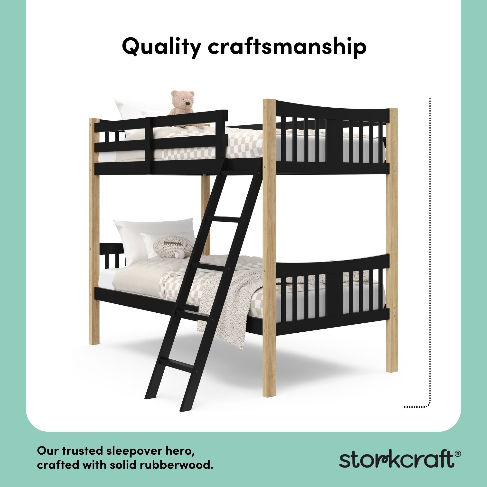 Caribou black with natural twin over twin bunk bed style callout