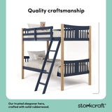 Caribou midnight blue with natural twin over twin bunk bed style callout