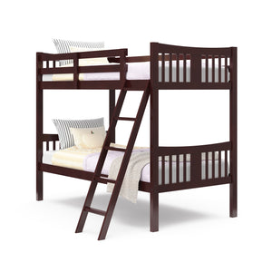 espresso bunk bed with fixed ladder