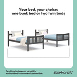 Caribou gray twin over twin bunk bed convertible callout