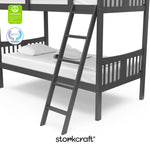 Caribou gray twin over twin bunk bed with GGG and PTPA logo on top left