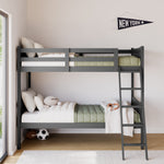 Caribou gray twin over twin bunk bed in kids room