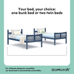 Caribou navy twin over twin bunk bed convertible callout