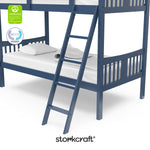 Caribou navy twin over twin bunk bed with GGG and PTPA logo on top left