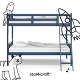 Caribou navy twin over twin bunk bed with black doodles overlaid on image
