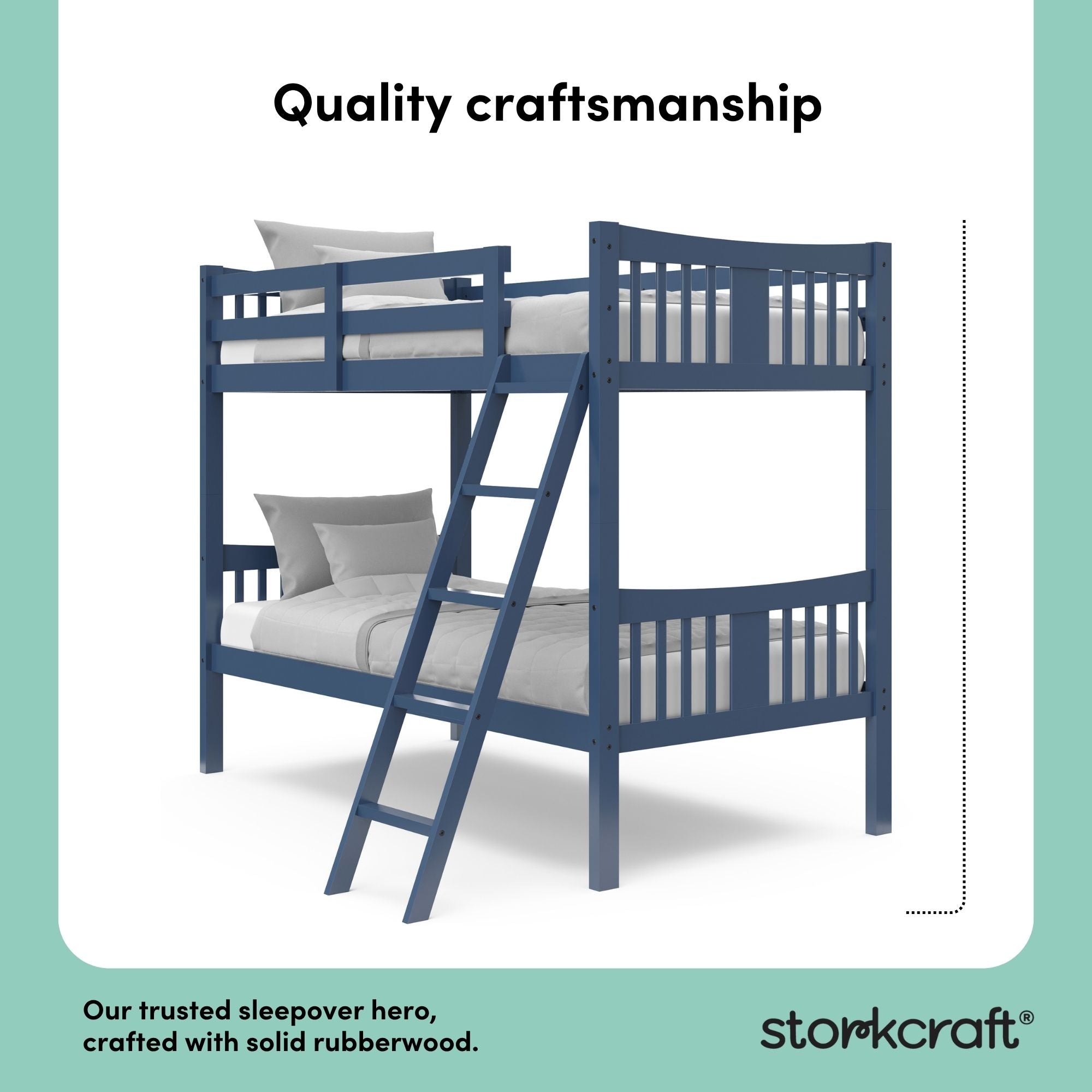 Caribou navy twin over twin bunk bed style callout