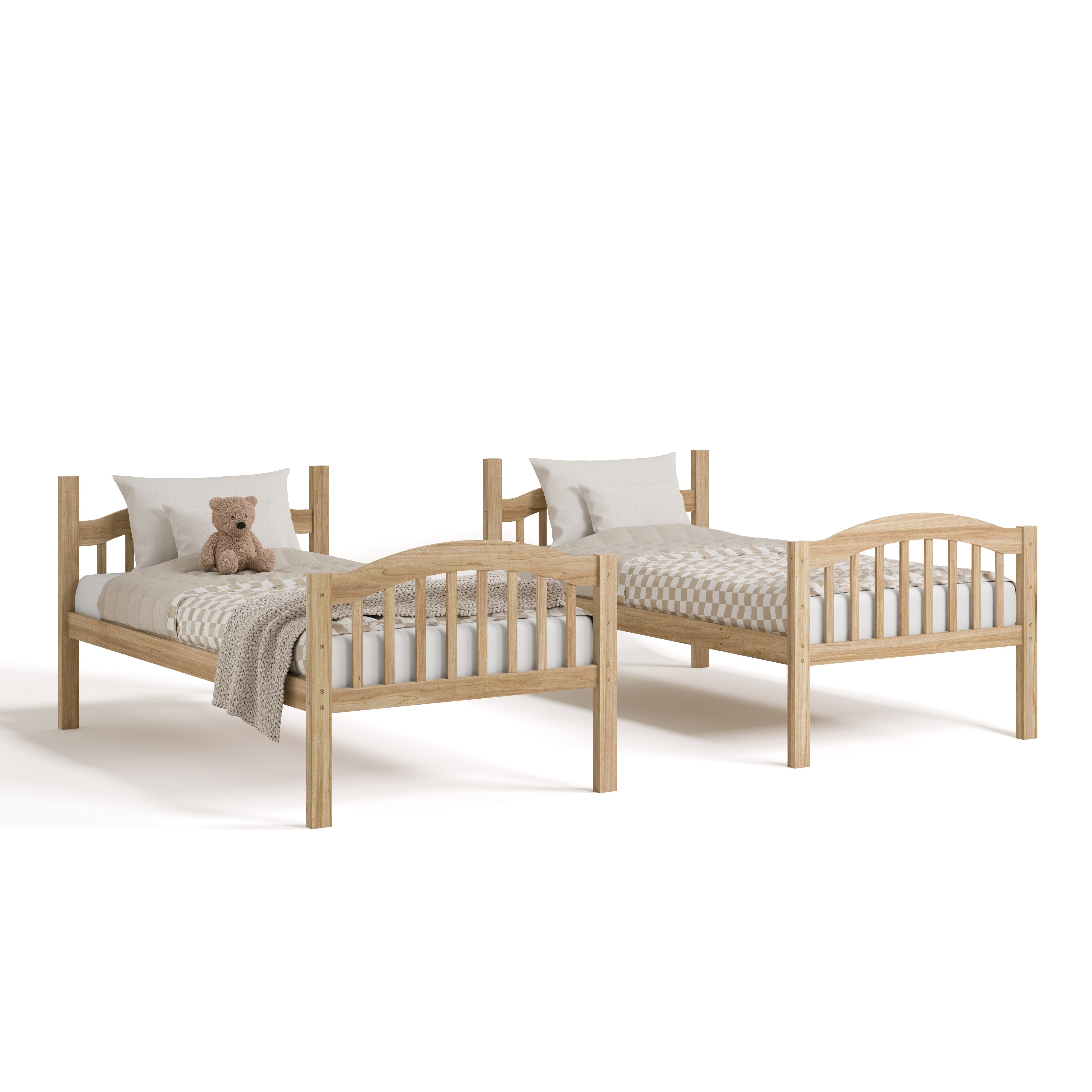 long horn natural twin over twin bunk bed