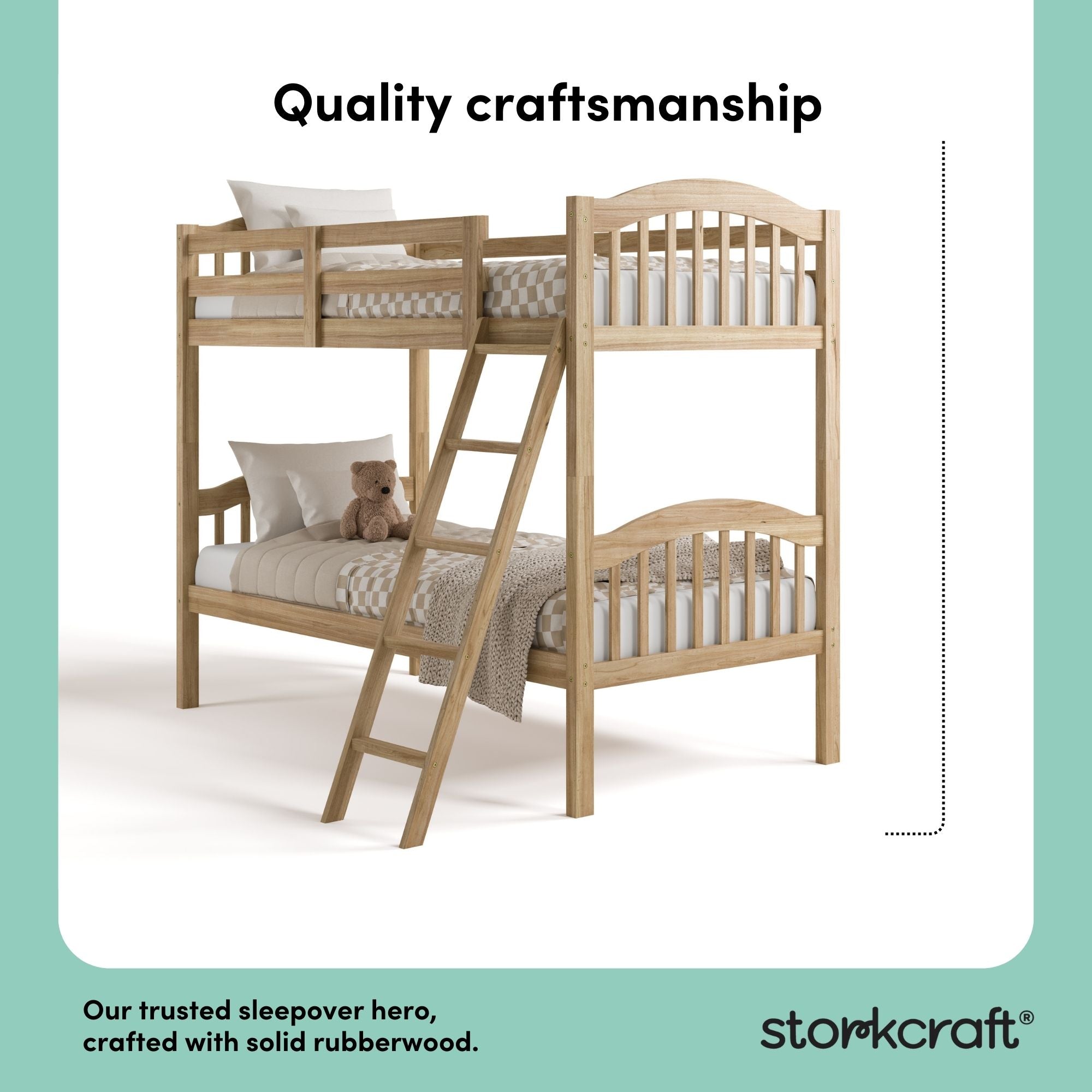 long horn natural twin over twin bunk bed style callout
