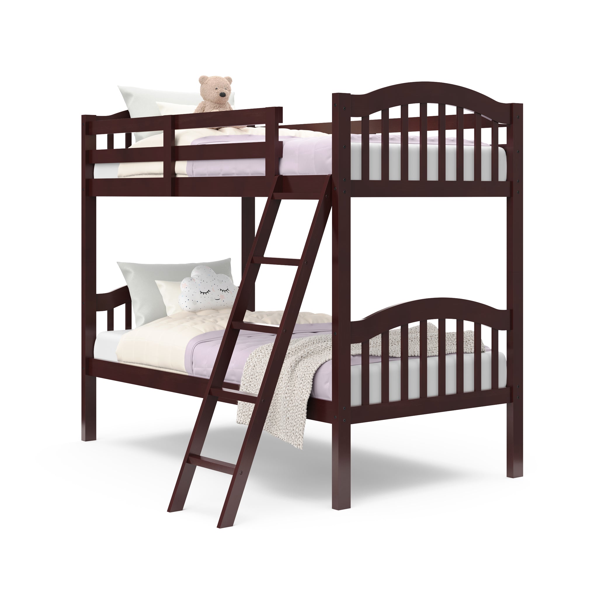 espresso bunk bed with fixed ladder 
