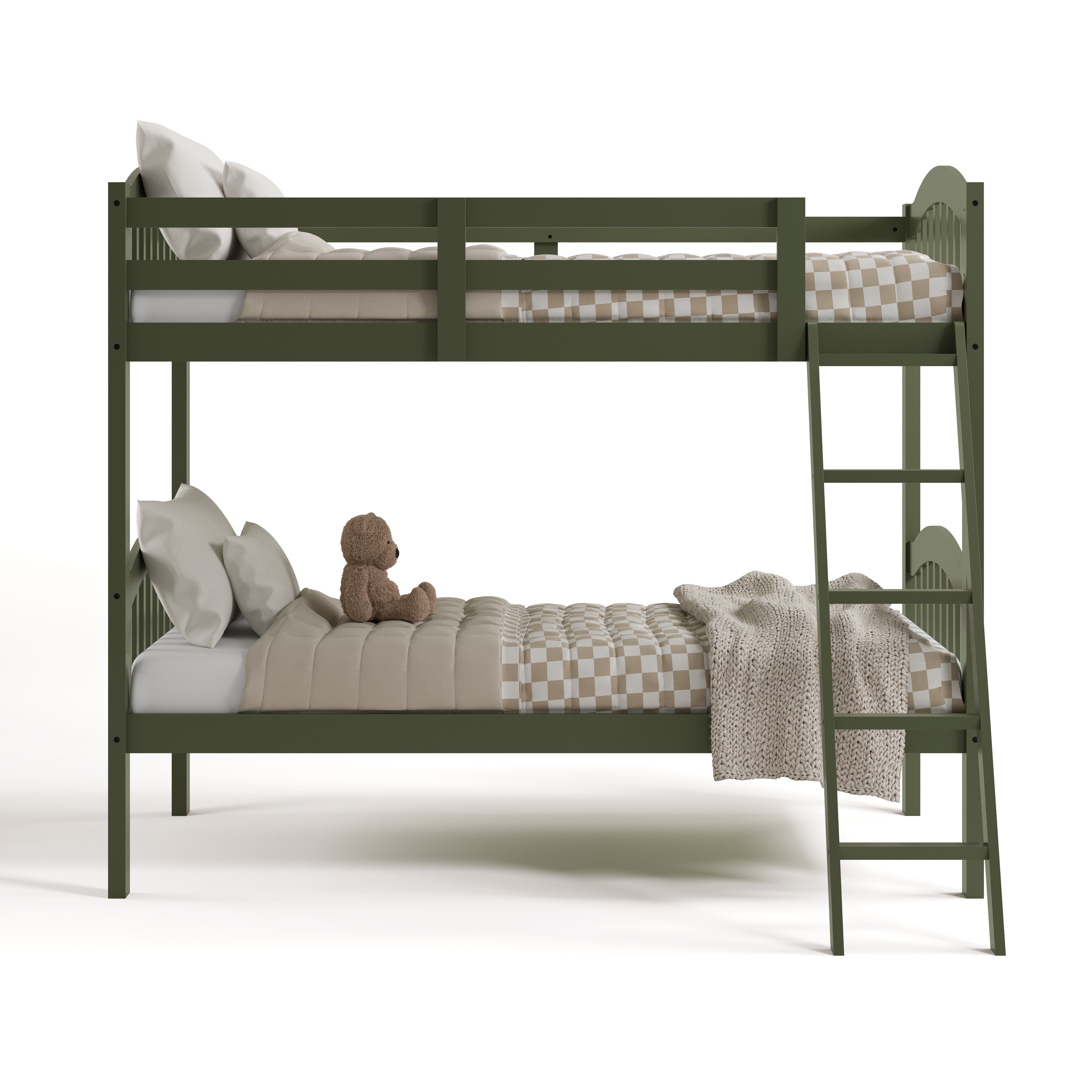 long horn olive twin over twin bunk bed