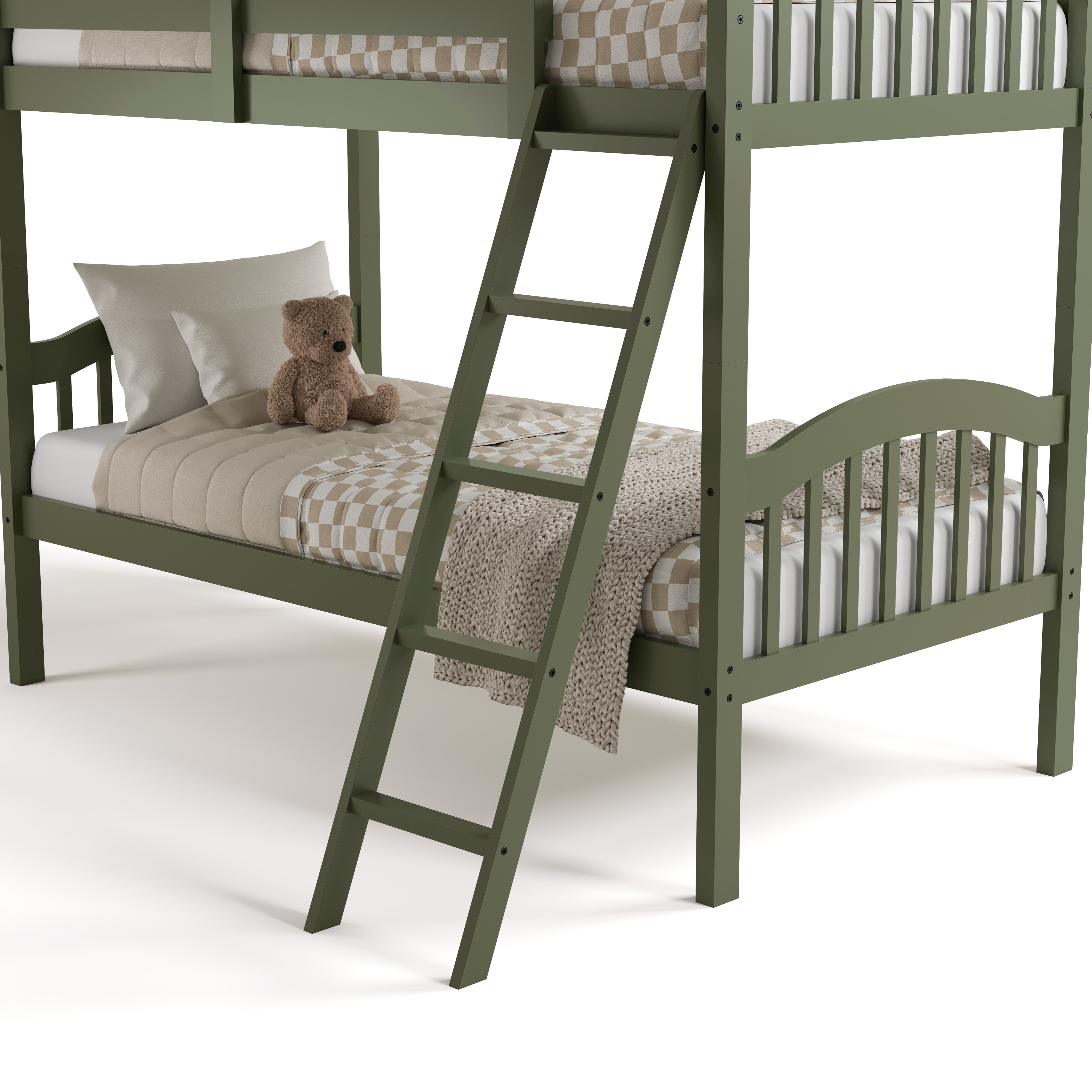 long horn olive twin over twin bunk bed