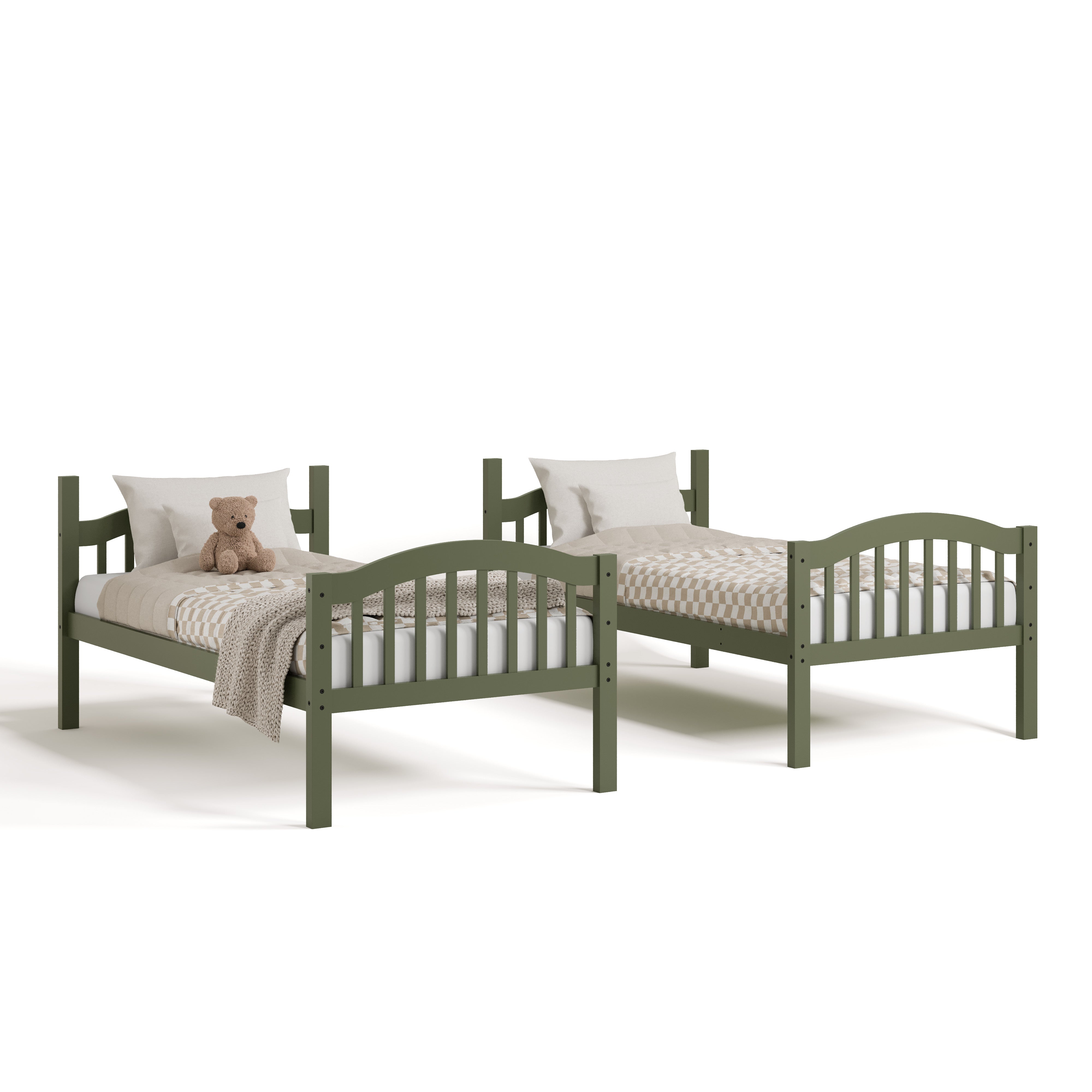 long horn olive twin over twin bunk bed
