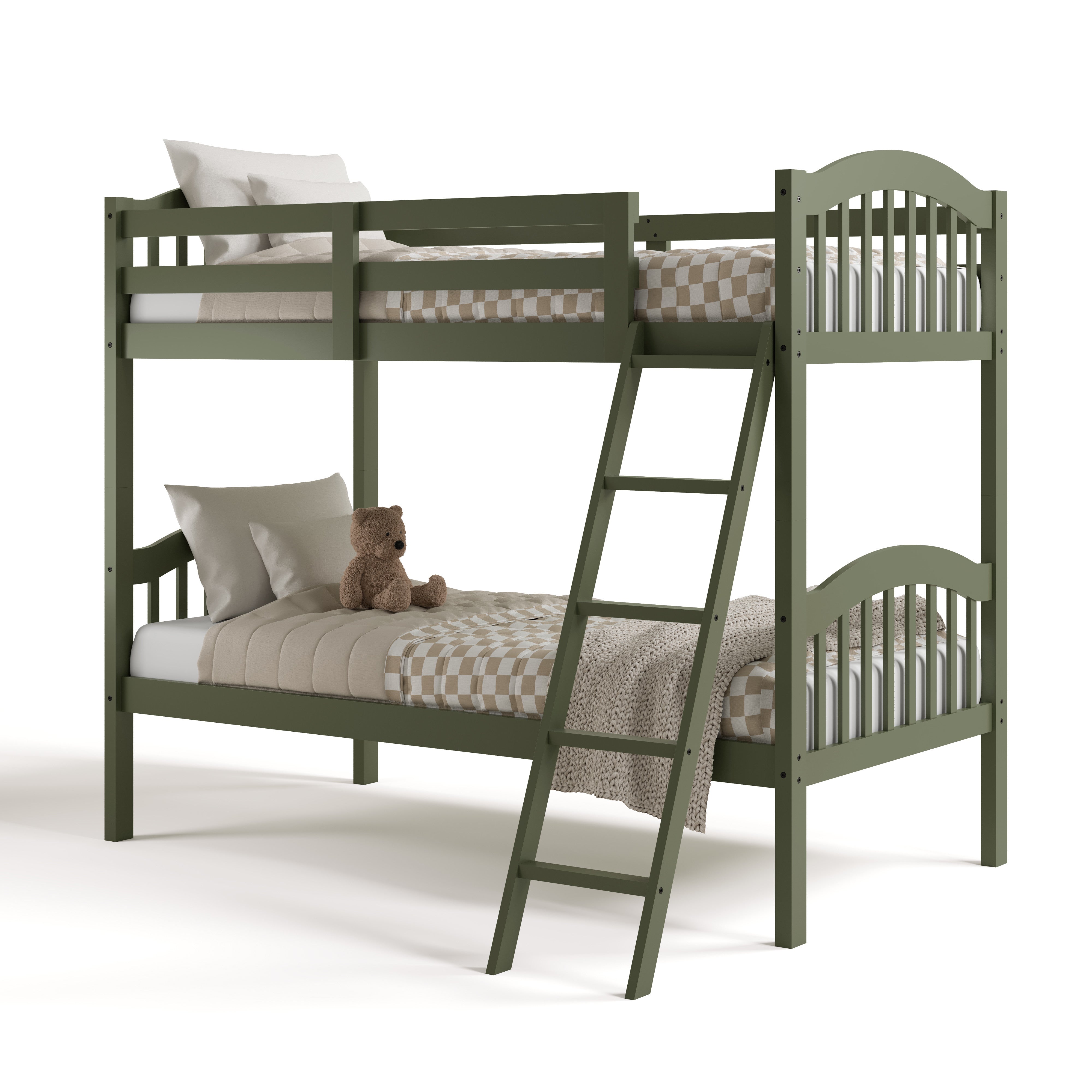 long horn olive twin over twin bunk bed