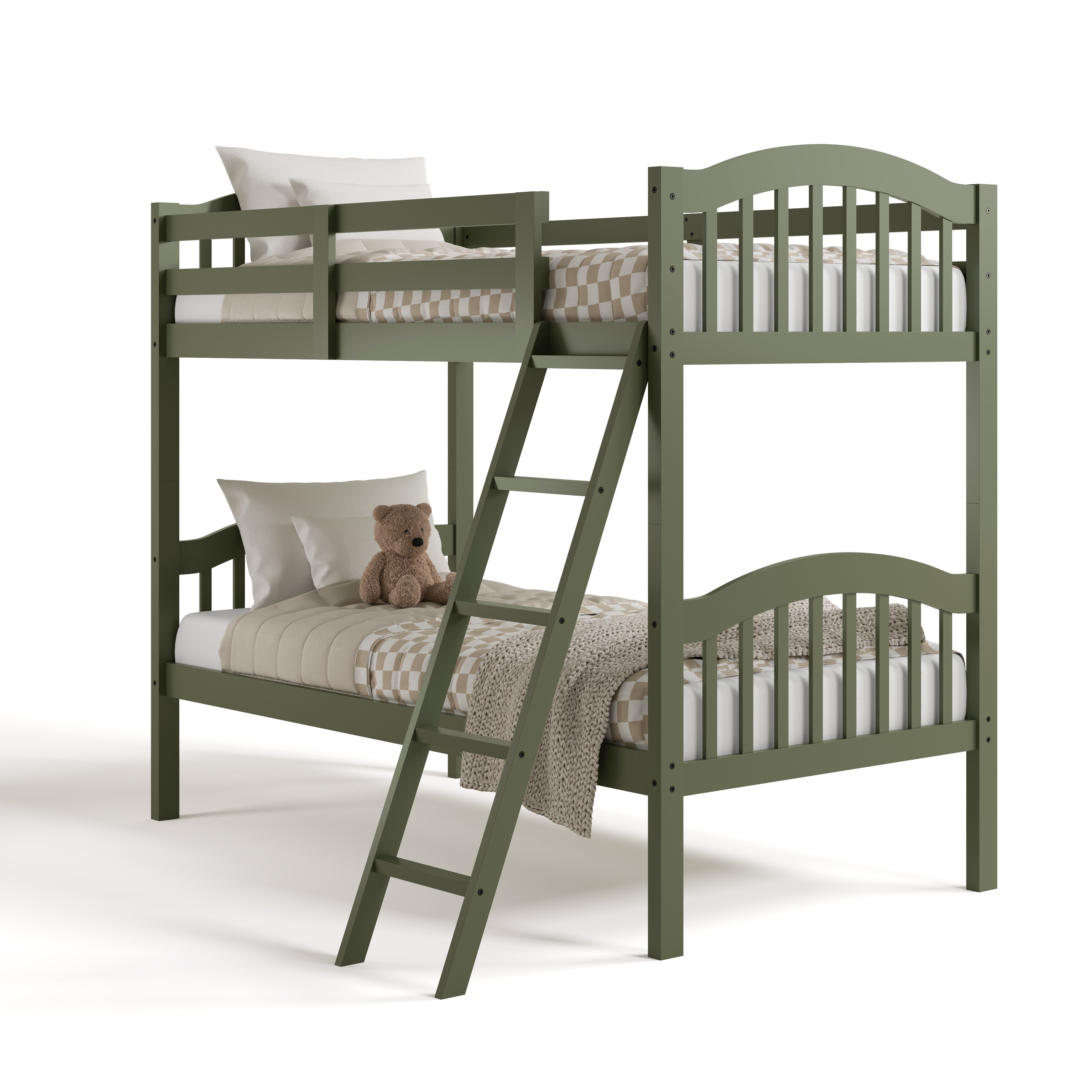 long horn olive twin over twin bunk bed