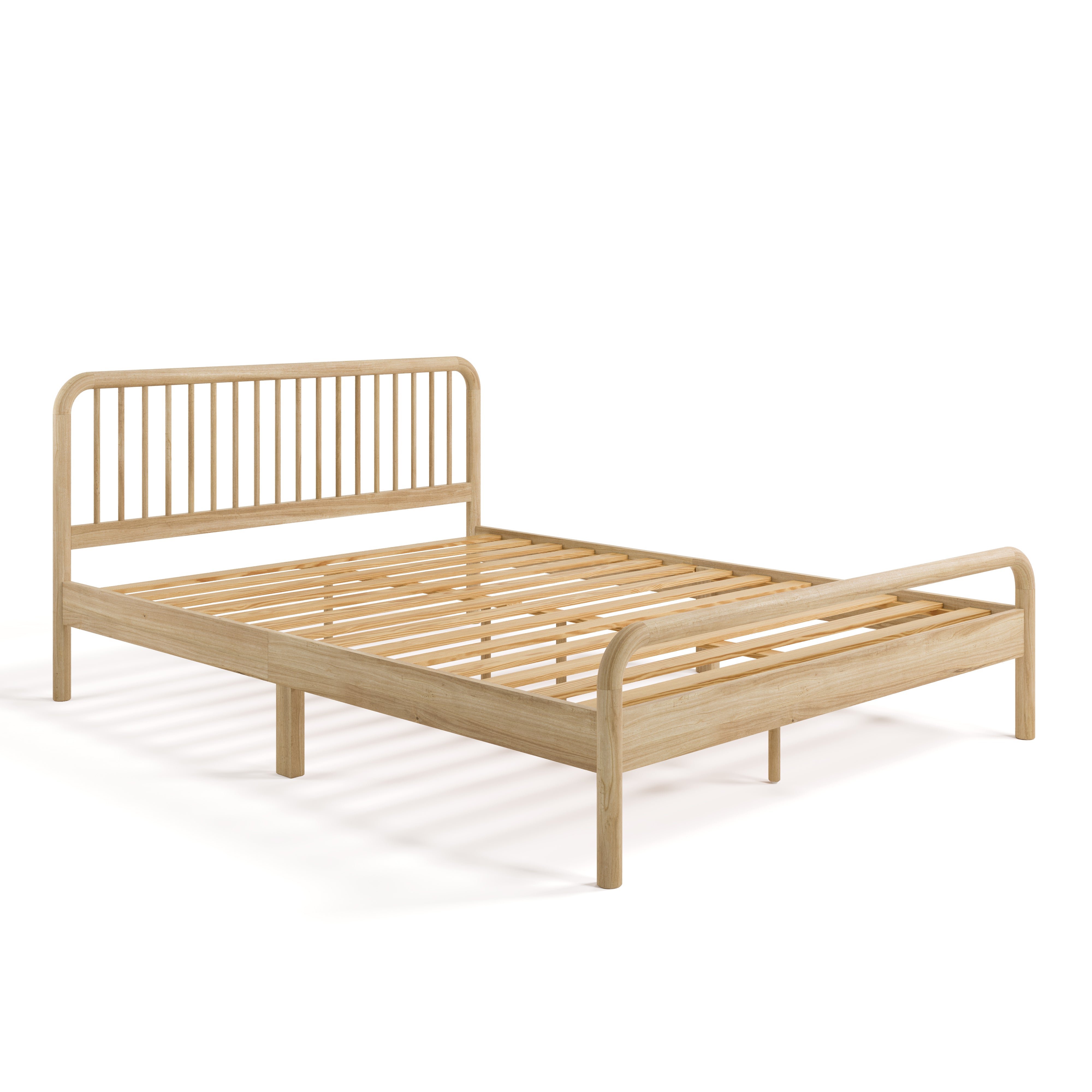 porto natural queen bed without mattress angle view