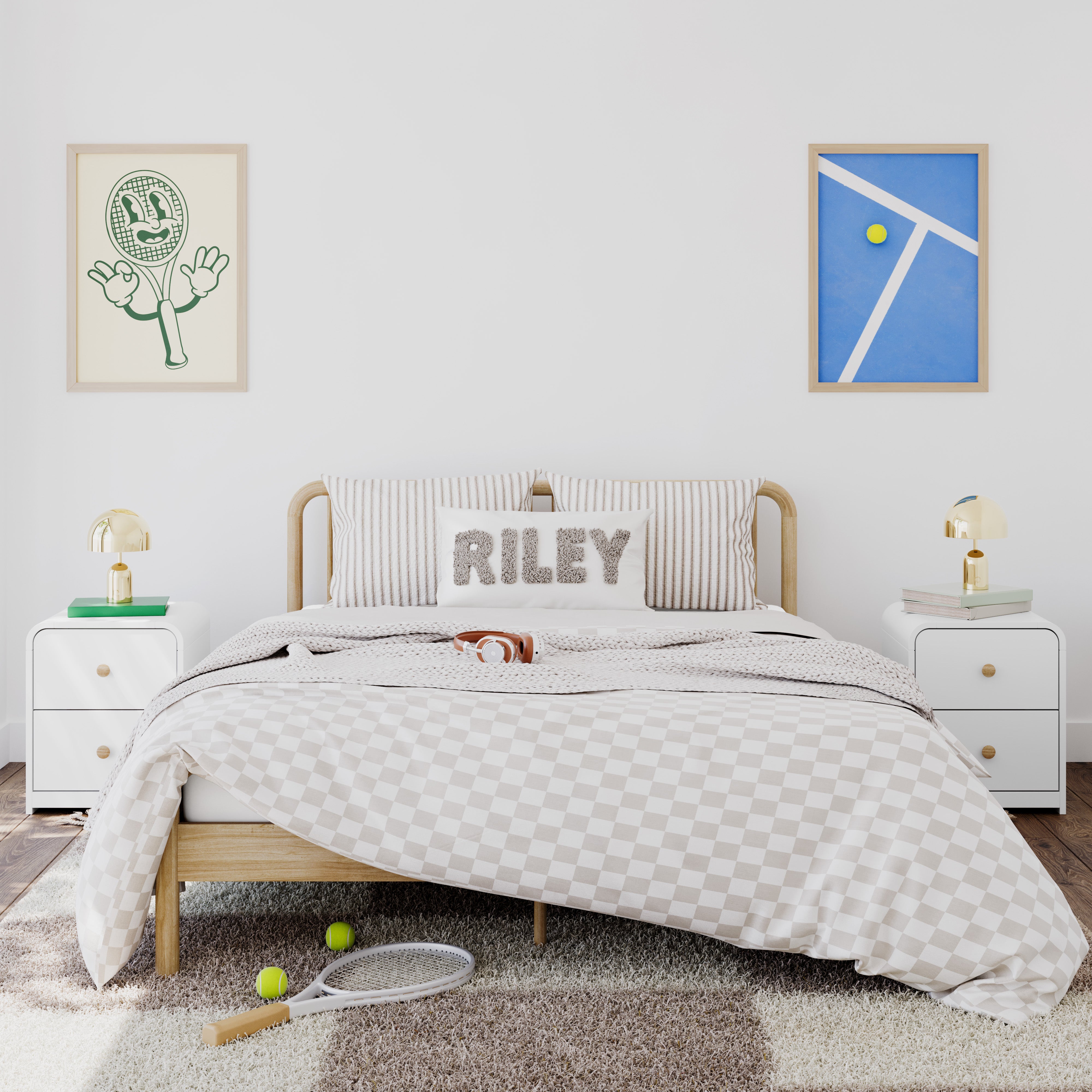 porto natural queen bed in kids room