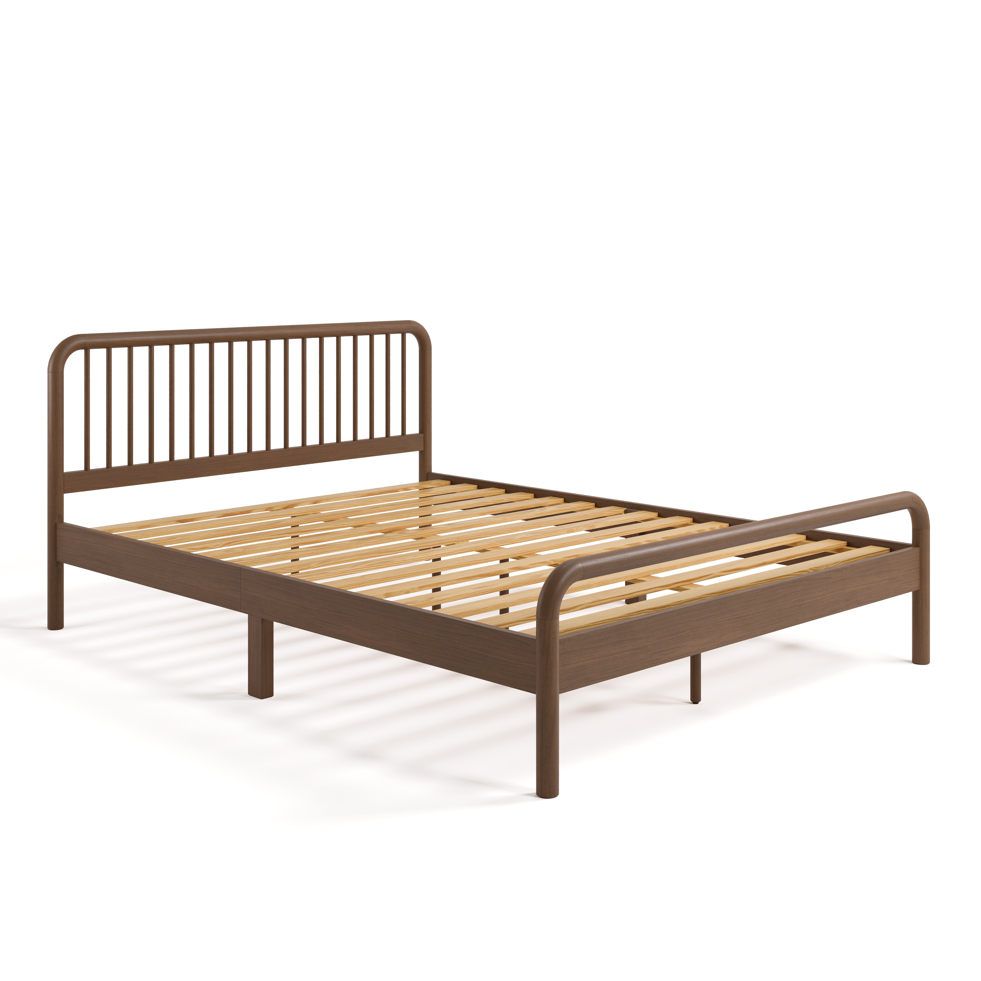 porto hazelnut queen bed without mattress angle view
