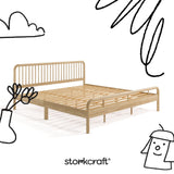 Porto natural king bed with black doodles overlaid on image