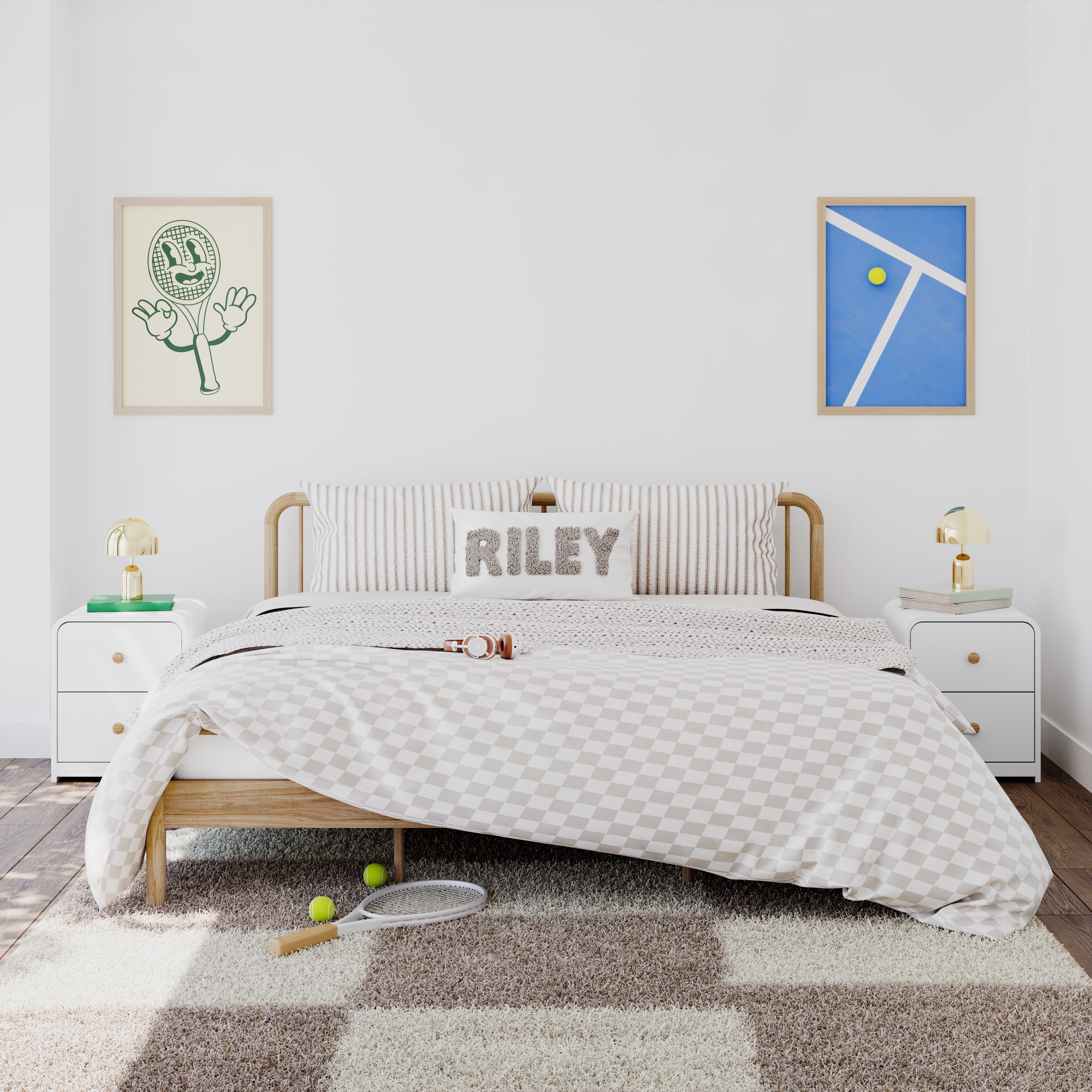 porto natural king bed in kids room