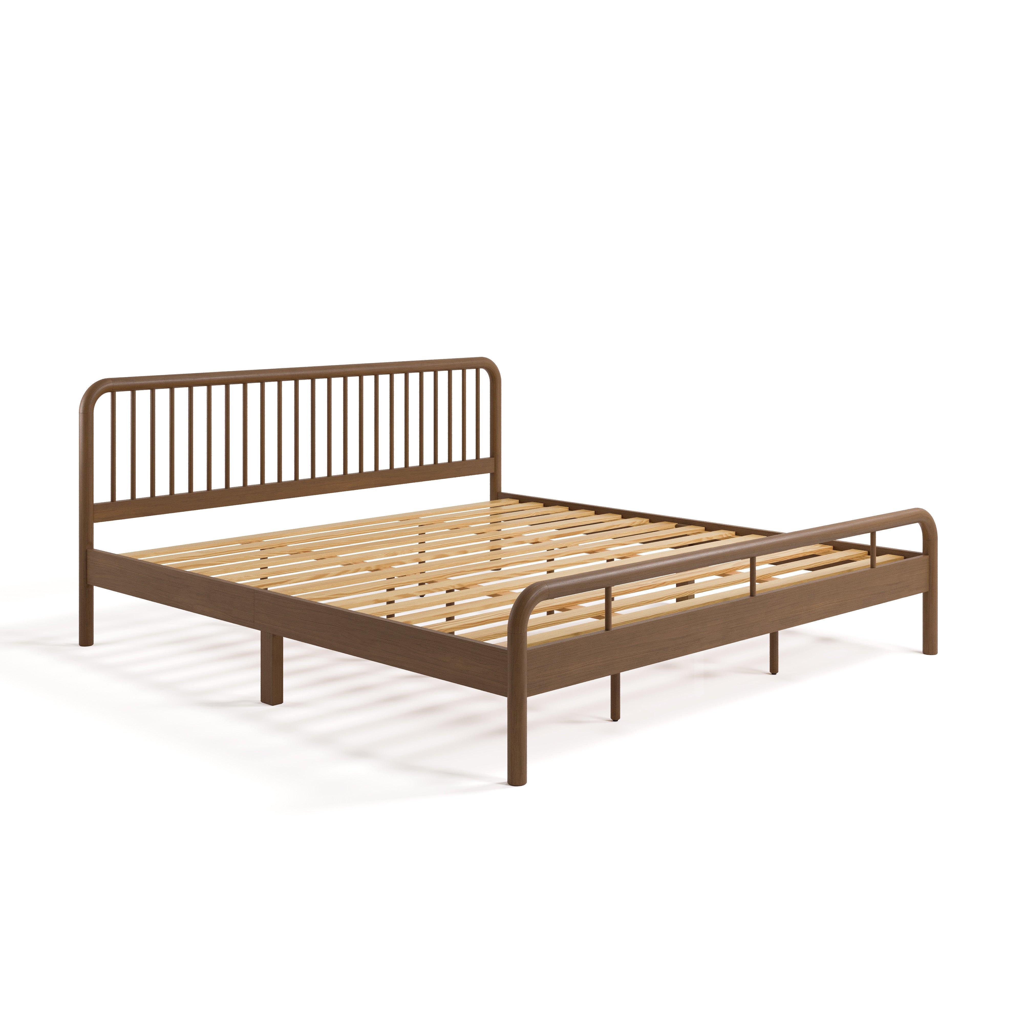 porto hazelnut king bed without mattress angle view