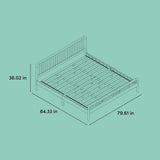 Porto king bed drawing with dimensions