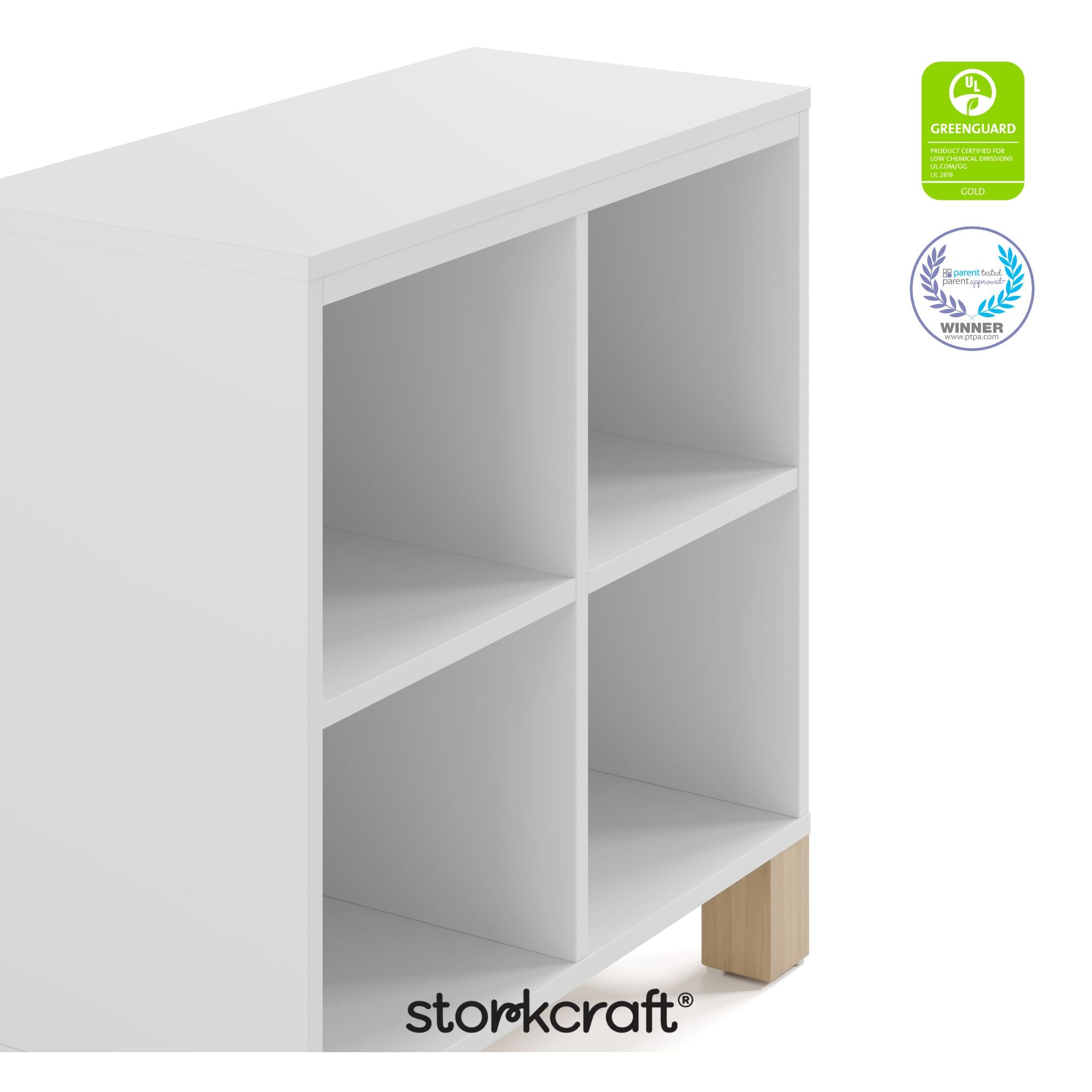 California white with driftwood bookcase certifications callout