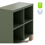 California olive with driftwood bookcase certifications callout