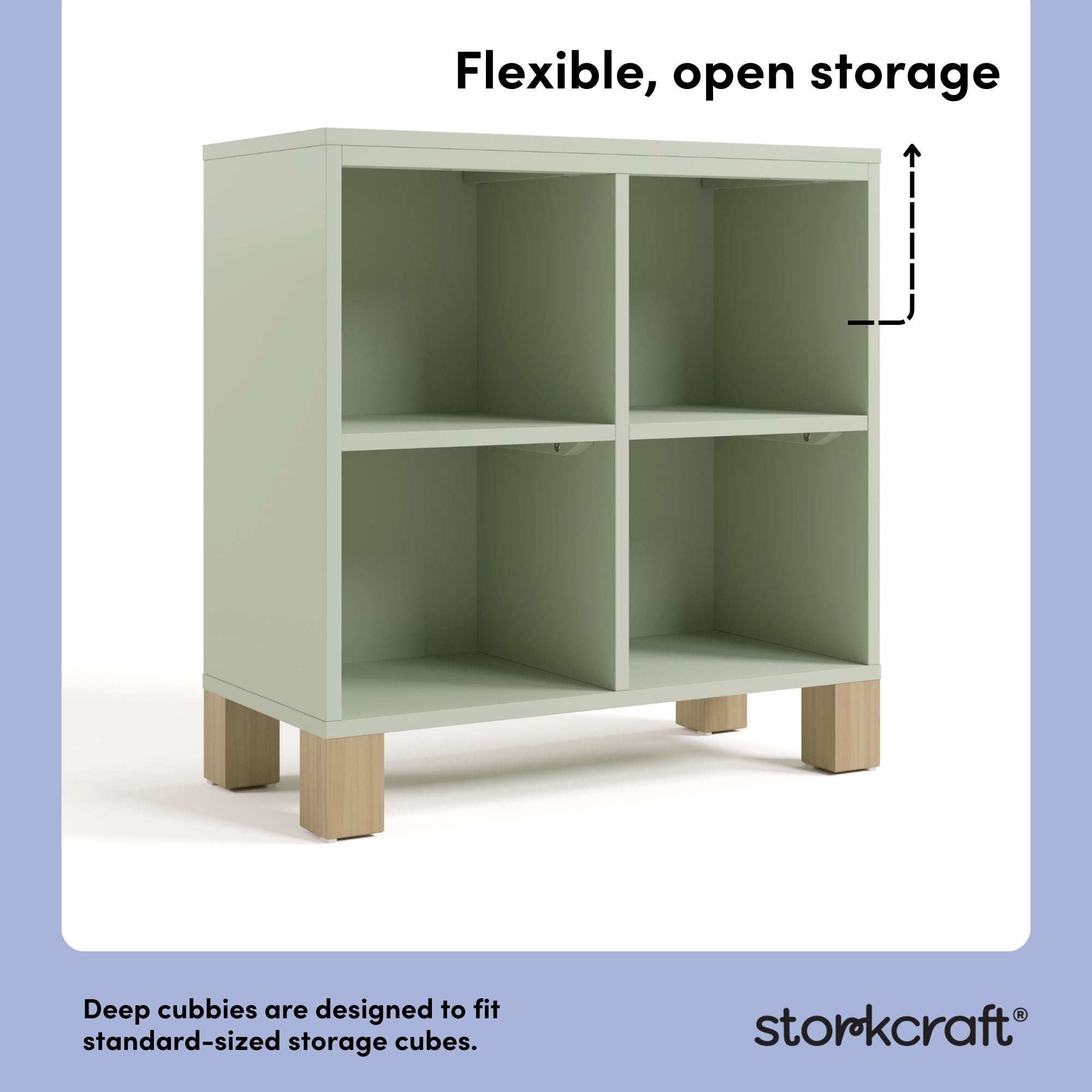 California sage with driftwood bookcase open storage callout
