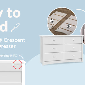 How to build Storkcraft Crescent 6 Drawer Dresser for model numbers ending in FC