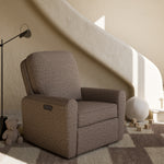 amalfi mountain brown boucle power recliner in nursery