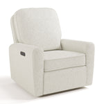 amalfi ivory boucle power recliner angle view