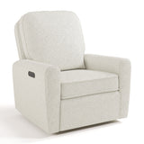 amalfi ivory boucle power recliner angle view