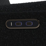 amalfi black boucle power recliner dual USB ports and power recline buttons closeup