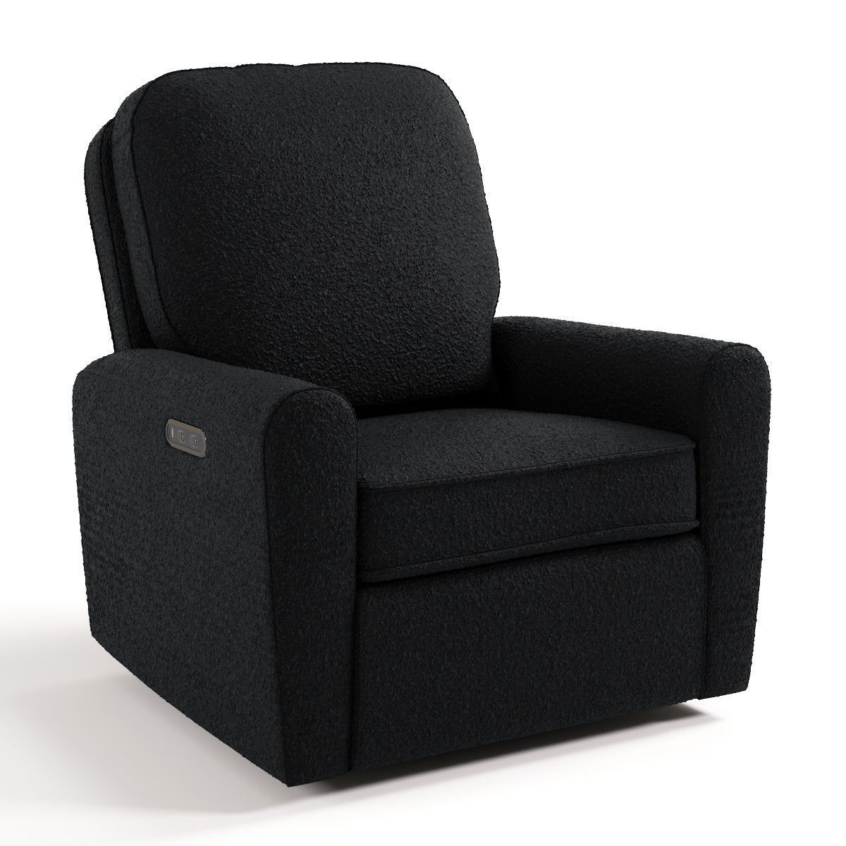 amalfi black boucle power recliner angle view
