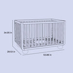 Drawing of Amalfi crib with dimensions