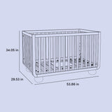 Drawing of Amalfi crib with dimensions