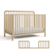 Porto Deluxe 5-in-1 Convertible Crib with Bonus Toddler Guardrail