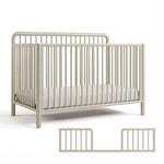 Porto Convertible Crib with Toddler Rail in Frosted Oat