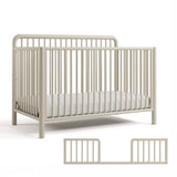 Porto Convertible Crib with Toddler Rail in Frosted Oat