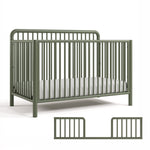 Porto Convertible Crib with Toddler Rail in Olive