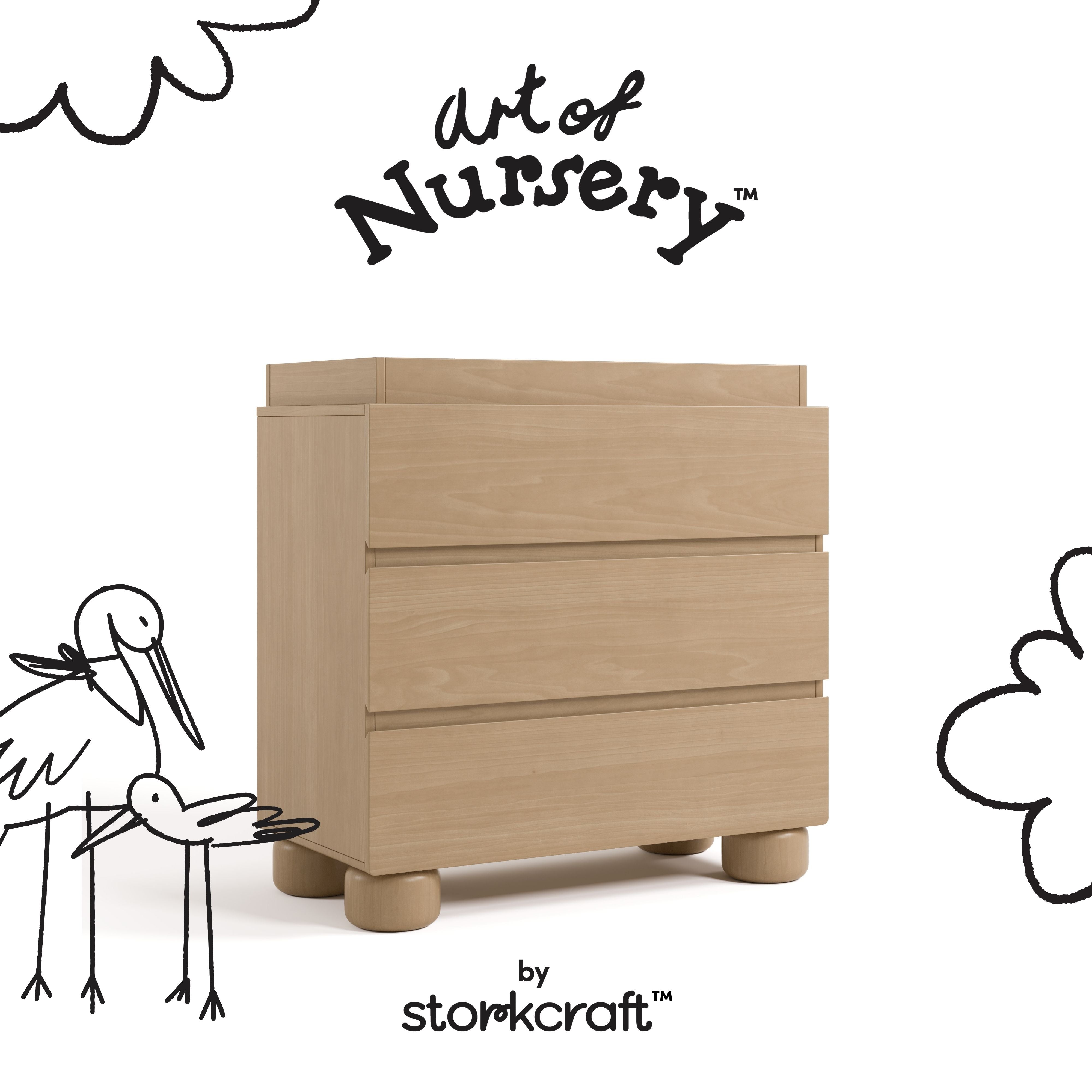 Storkcraft Sorrento 3 Drawer Chest with Changing Topper.