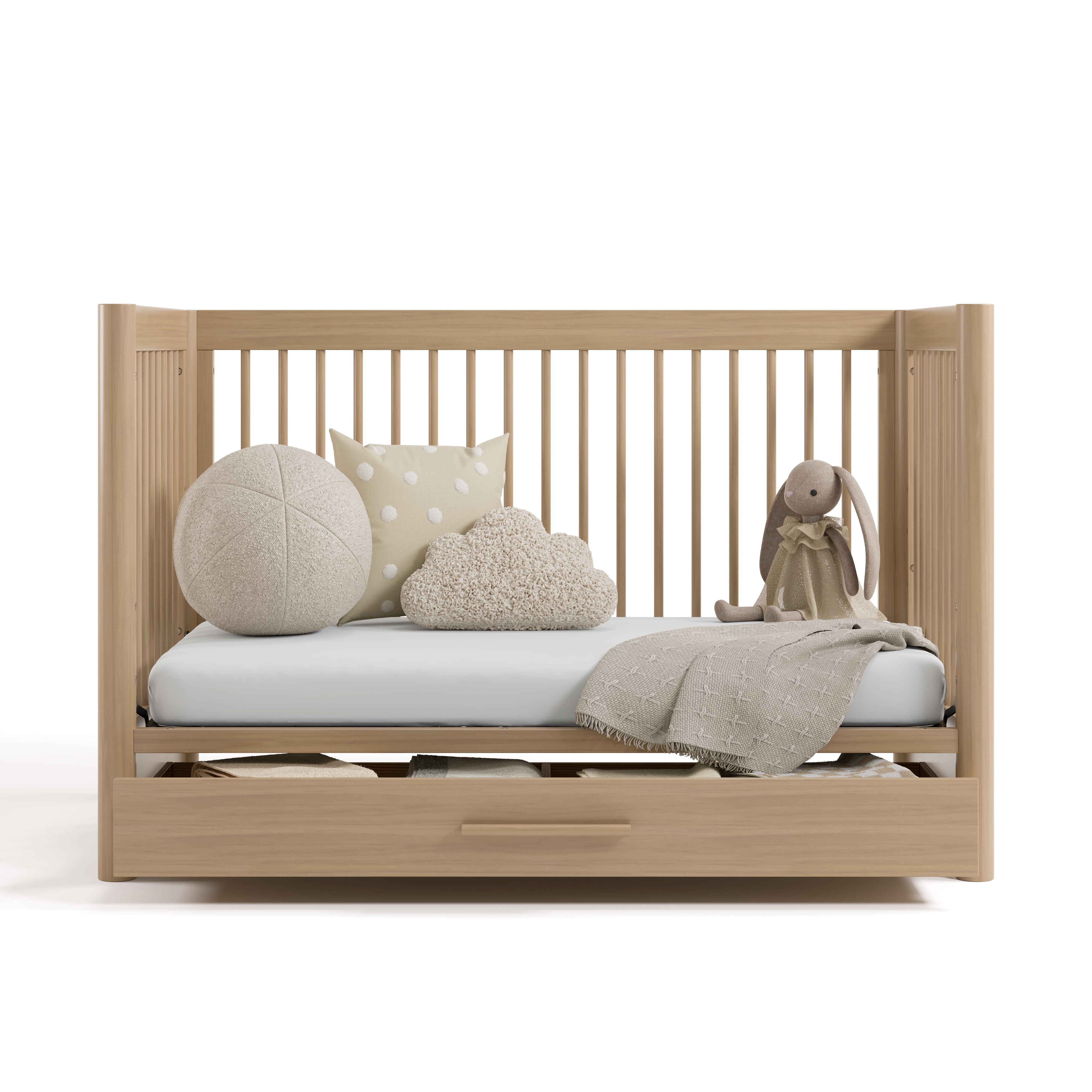 Storkcraft Malta 5-in-1 Convertible Crib with Drawer.