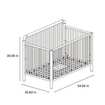 Porto crib line drawing with dimensions
