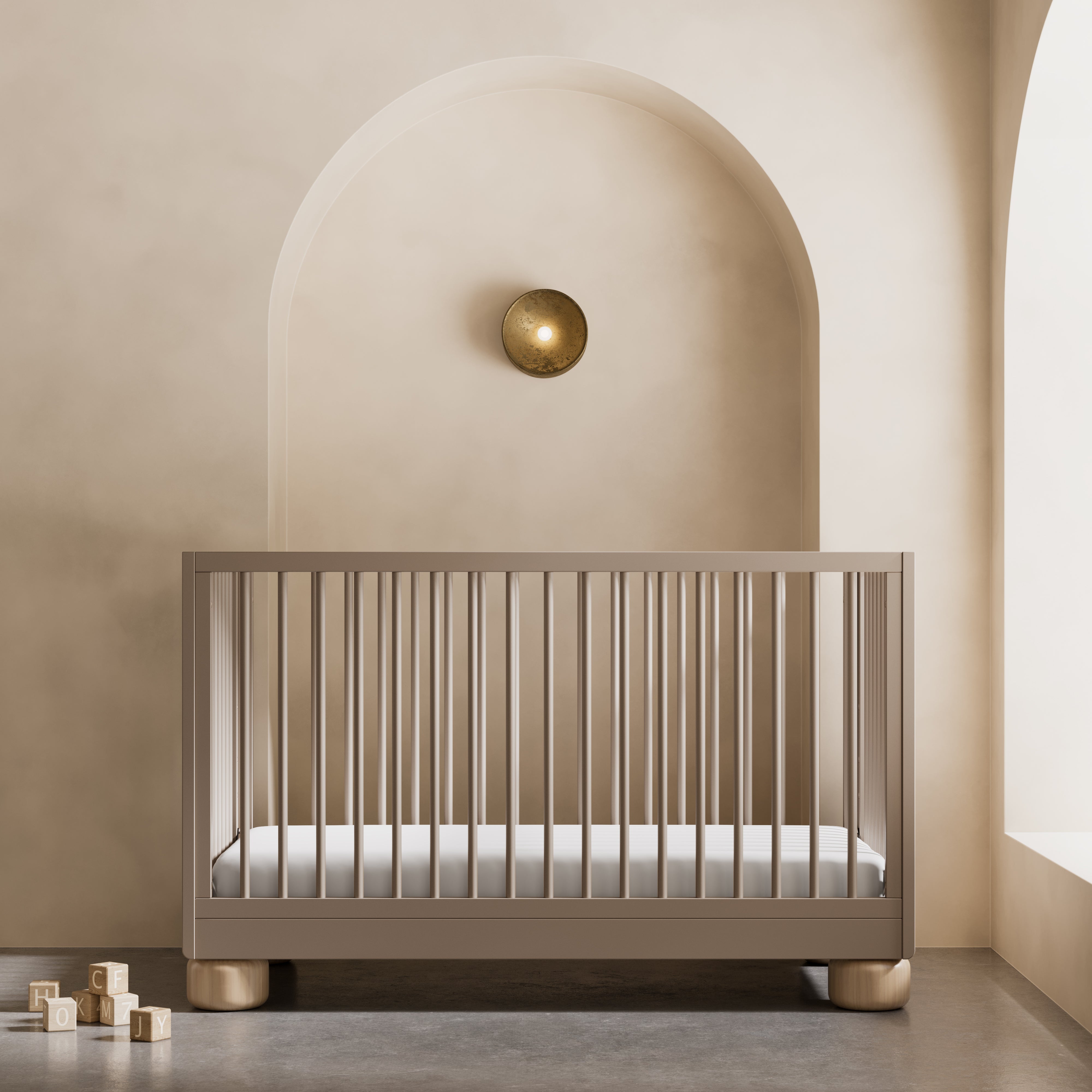 Storkcraft Sorrento 3-in-1 Convertible Crib with Bonus Toddler Guardrail.
