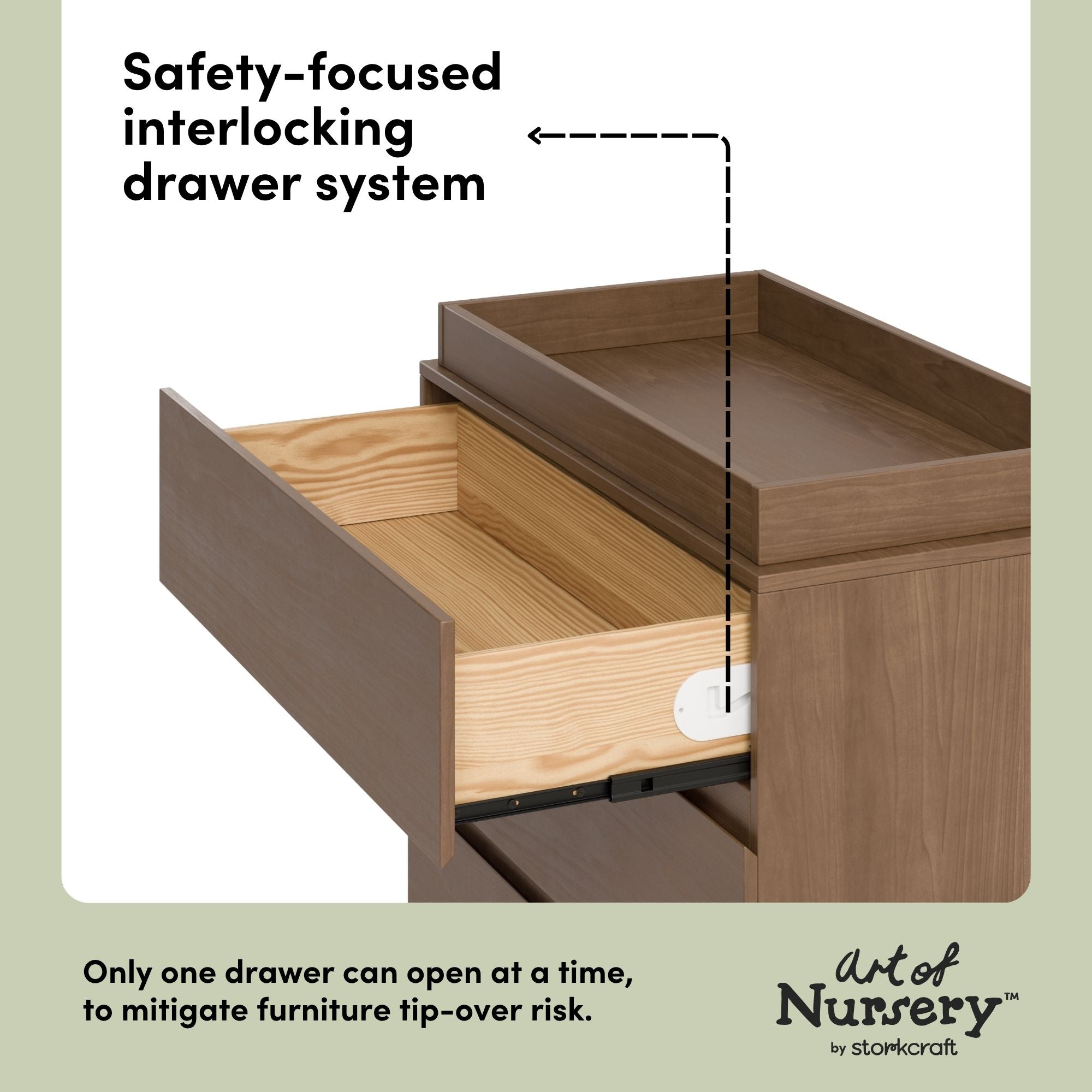 Storkcraft Sorrento 3 Drawer Chest with Changing Topper.